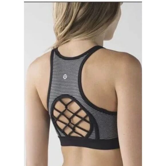 Lululemon Sweaty Or Not Bra Il Mini
Pop Stripe Heathered Slate Black
Size 4 - Picture 7 of 7